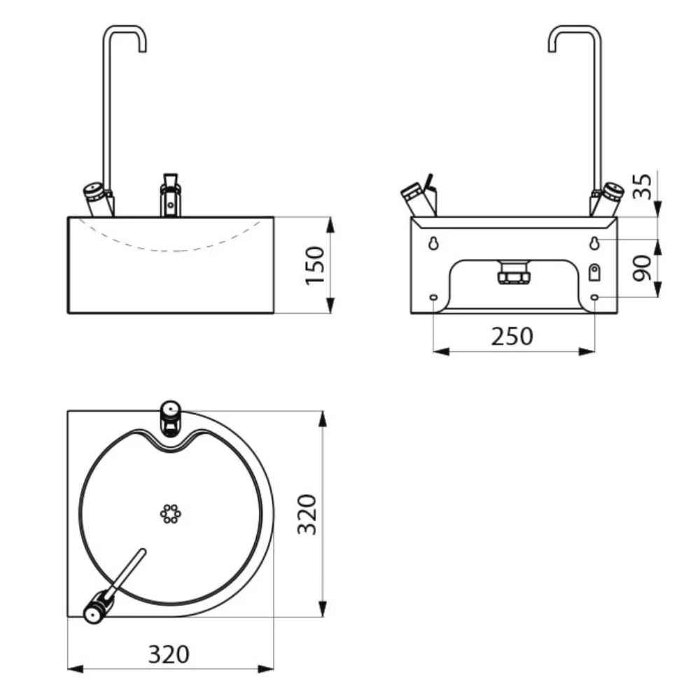 180820 SD Drinking Fountain With Swan Neck Tap and Bubbler Tap - Image 2