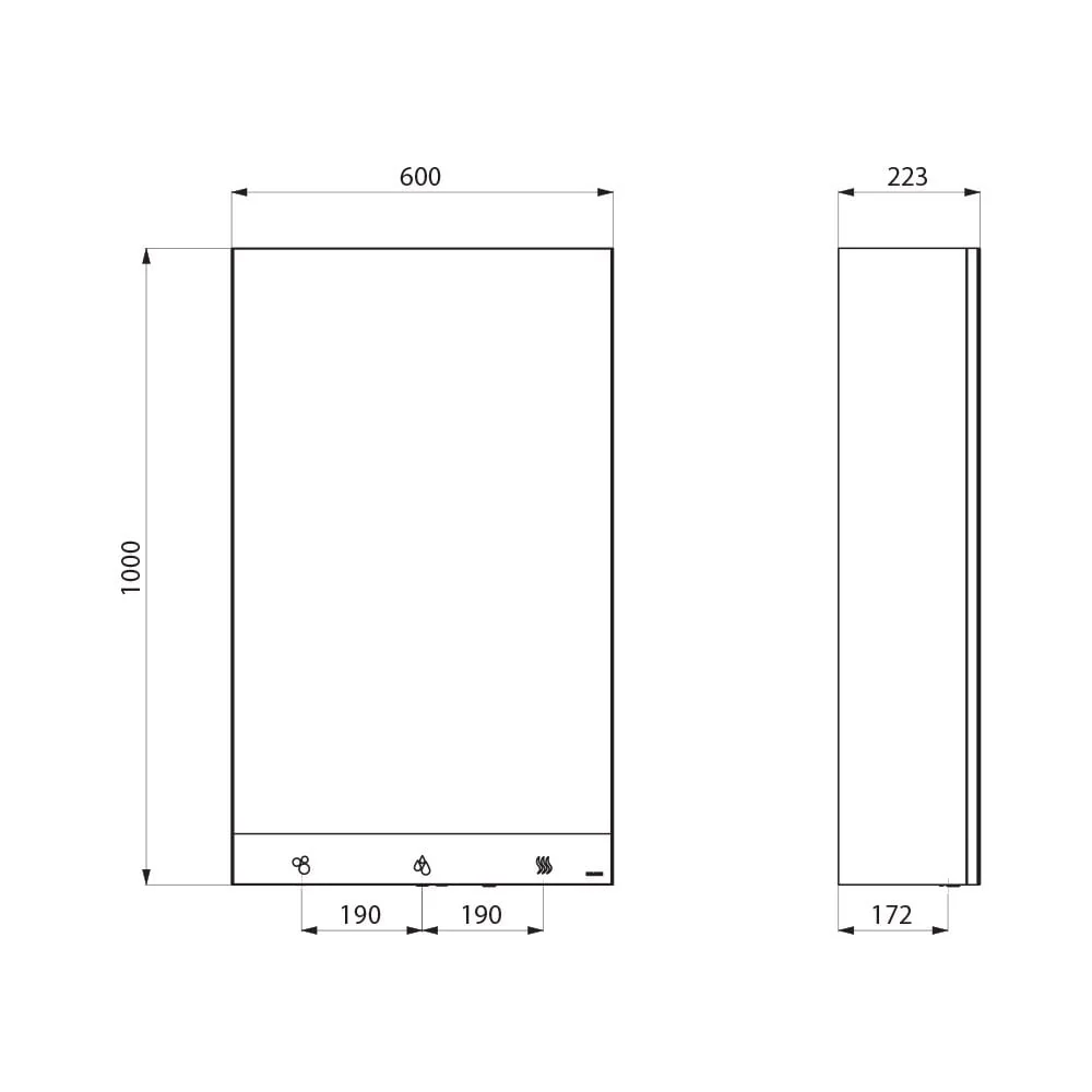 4-in-1 Cabinet with Mirror, Auto Soap, Tap and Paper Towel Dispenser 510205 (600mm Wide) - Image 3