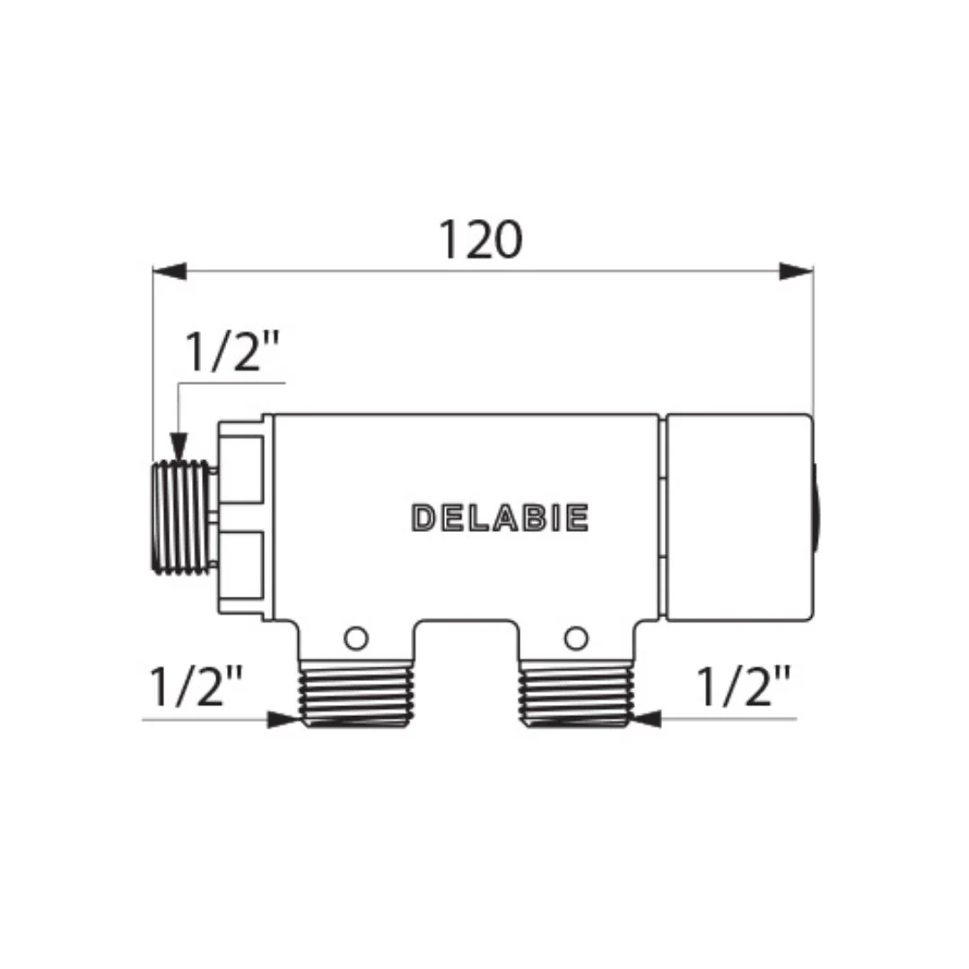 733015 DELABIE PREMIX COMPACT Thermostatic Mixing Valve For 1 to 11 Points-Of-Use (M1/2") - Image 2