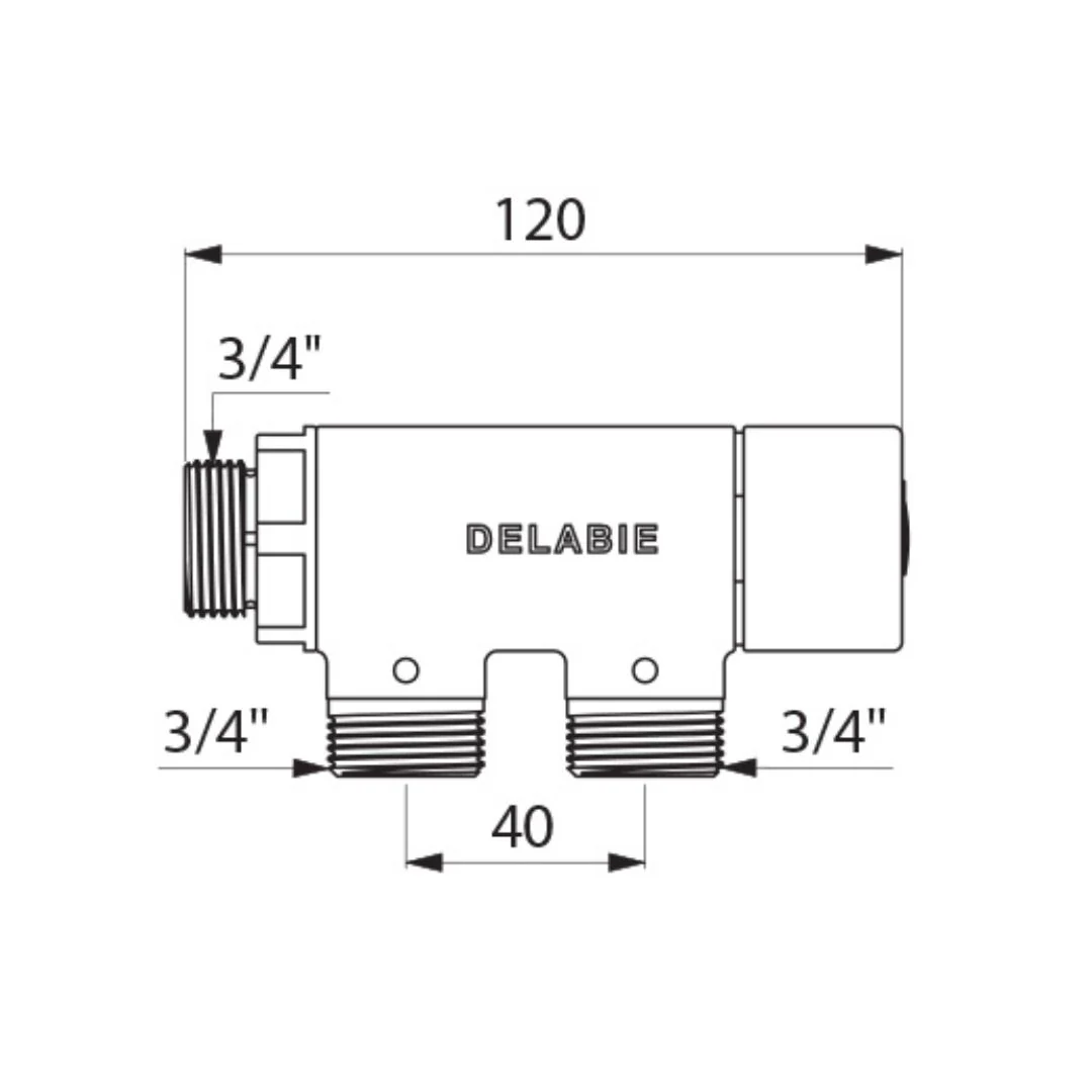 733020 DELABIE PREMIX COMPACT Thermostatic Mixing Valve For 1 to 11 Points-Of-Use (M3/4") - Image 2