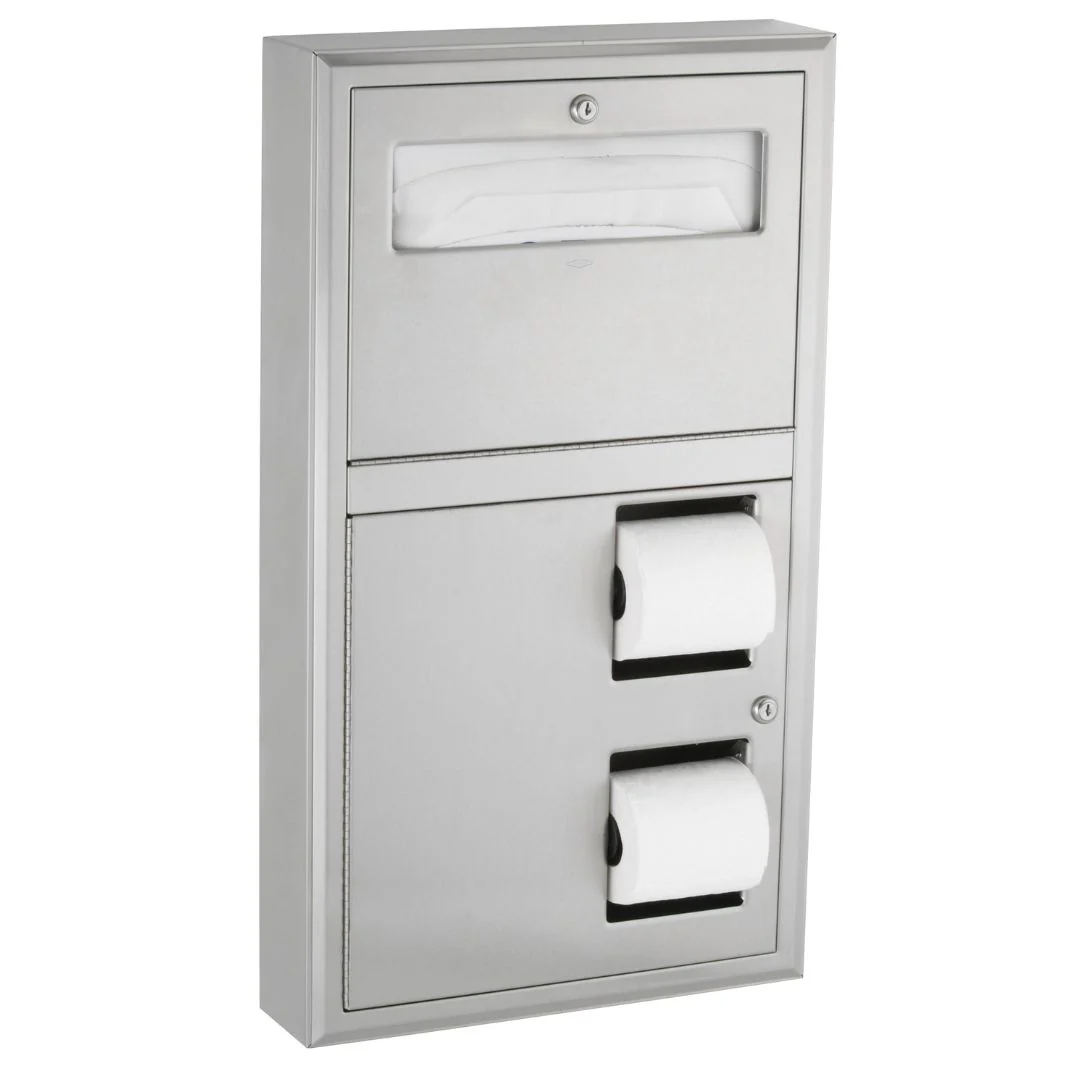B-3479 Surface-Mounted Toilet Paper and Seat-Cover Dispenser