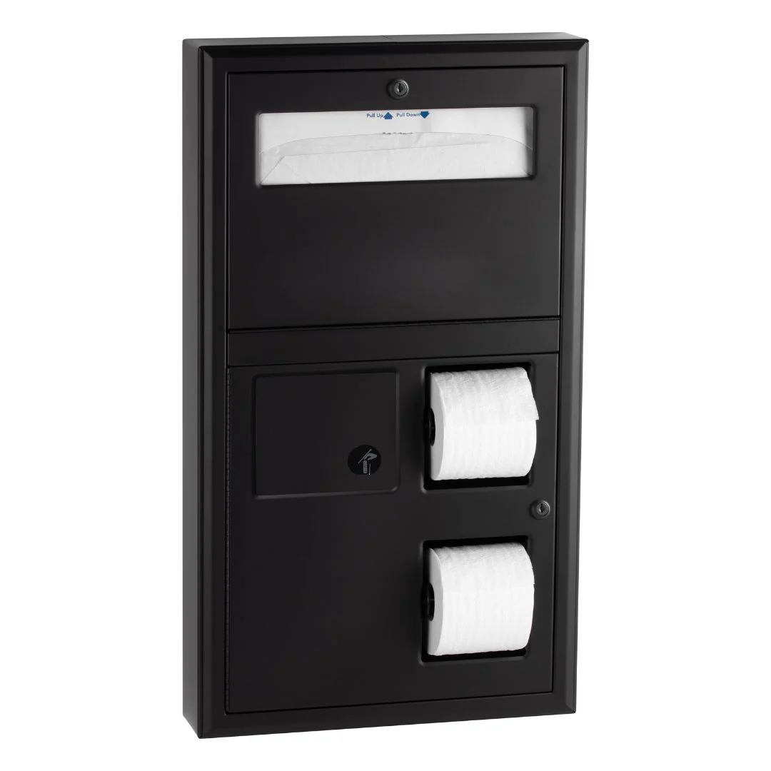B-3579 Surface-Mounted Toilet Paper, Seat-Cover Dispenser & 3L Sanitary Bin - Image 2