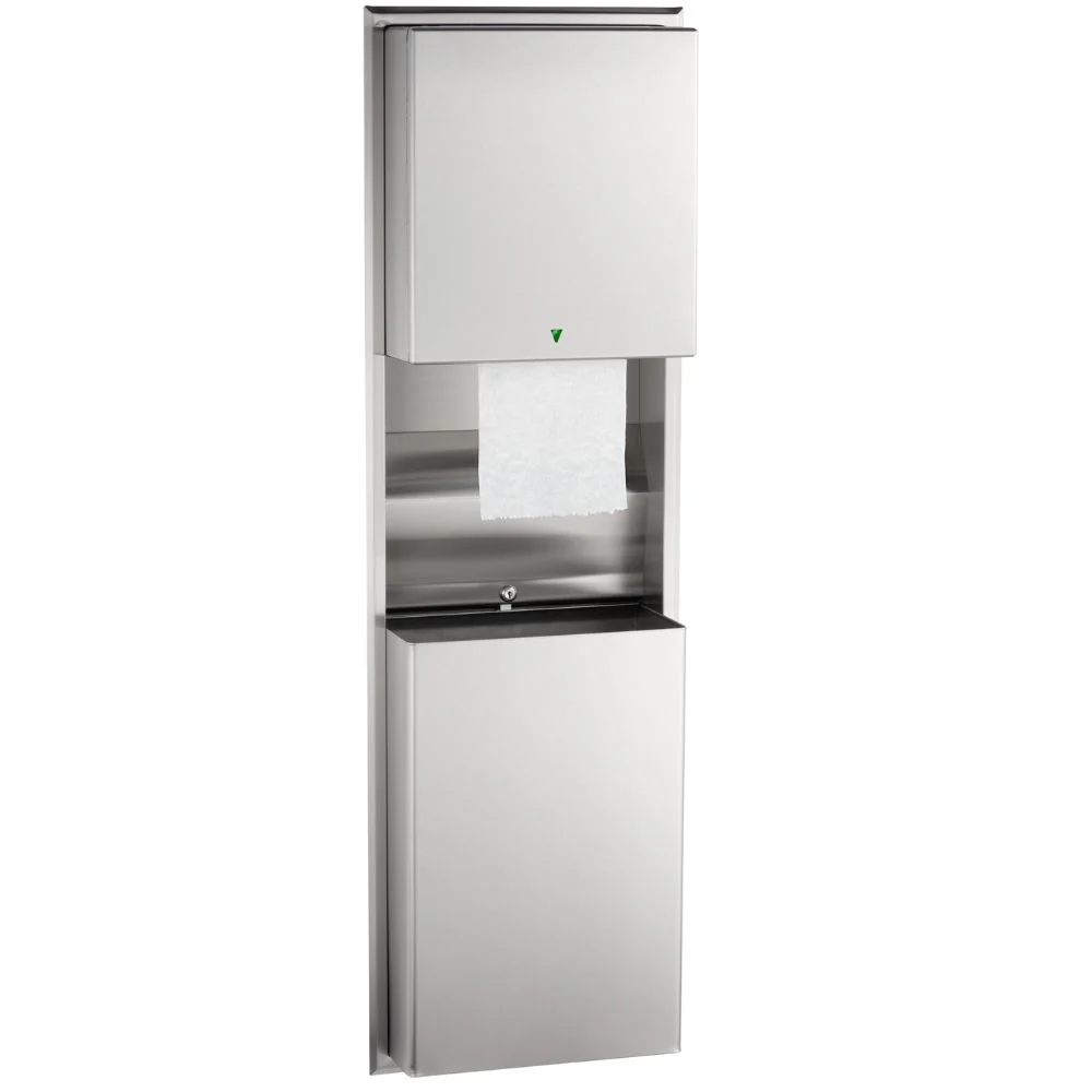 B-3974 Recessed Convertible Automatic, Universal Roll Towel Dispenser Equipped with LED Light/Waste Bin - Image 2