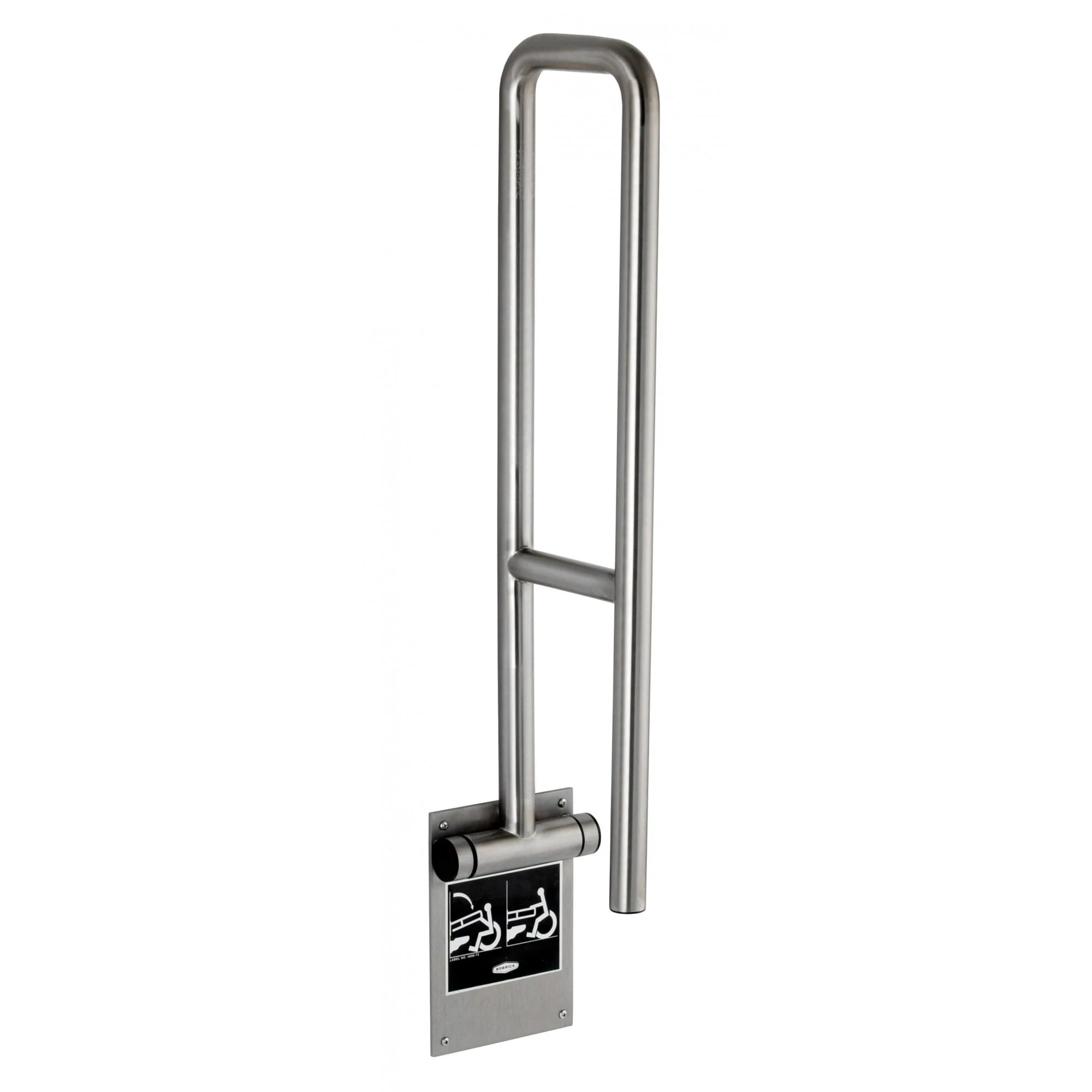 B-4998.99 735mm Stainless Steel Drop-down Grab Bar with Peened Finish - Image 2