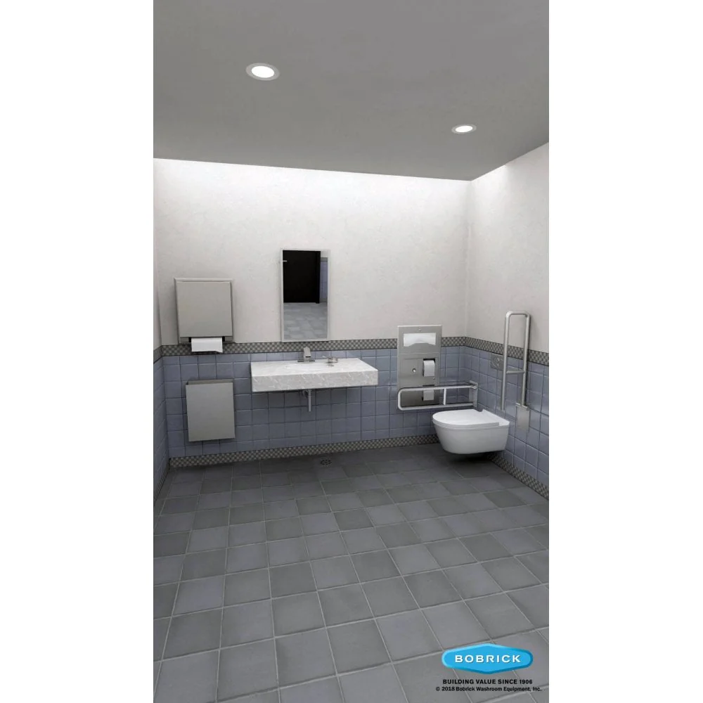 B-4998 735mm Stainless Steel Fold-down Grab Bar - Image 3