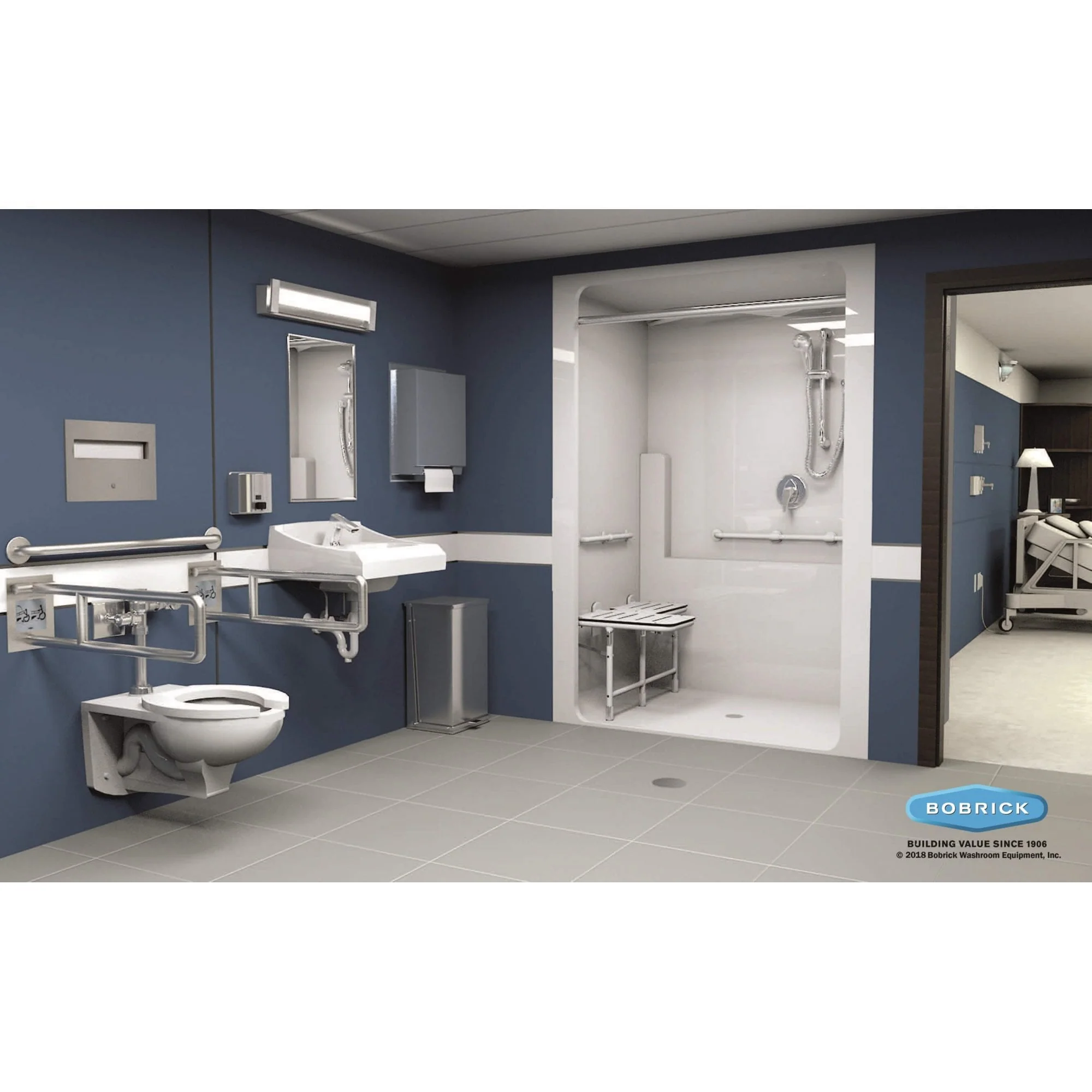 B-29744 Automatic Universal Roll Paper Towel Dispenser with Semi-recessed Mounting - Image 2