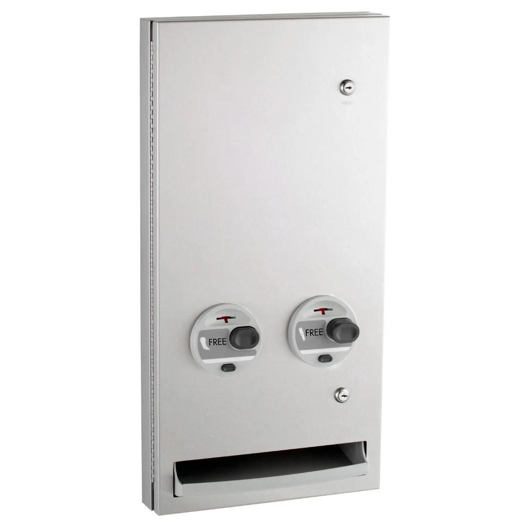 B-370634C Semi-Recessed Tampon and Pad Dispenser - Free Operation