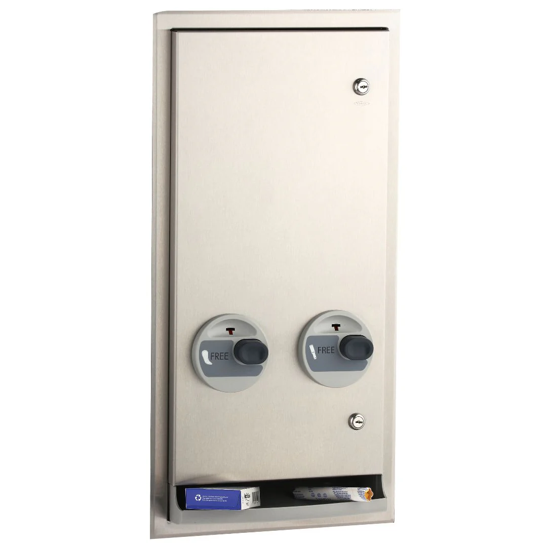 B-3706C Recessed or Semi Recessed Tampon and Pad Dispenser - Free Operation - Image 2