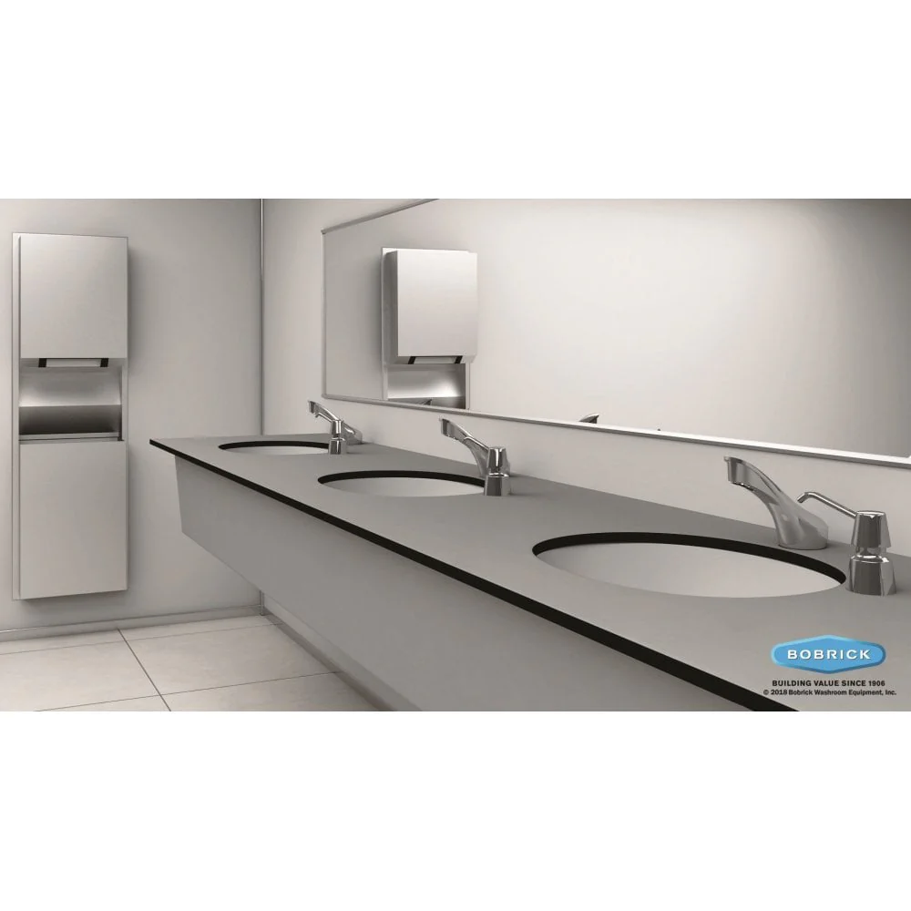 B-3944 Recessed Paper Towel Dispenser and 45.5L Bin Combination Unit - Image 2