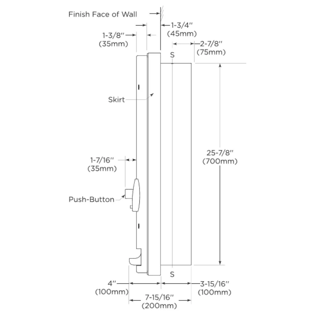 B-47064C Semi-Recessed Tampon and Pad Dispenser - Free Operation - Image 2