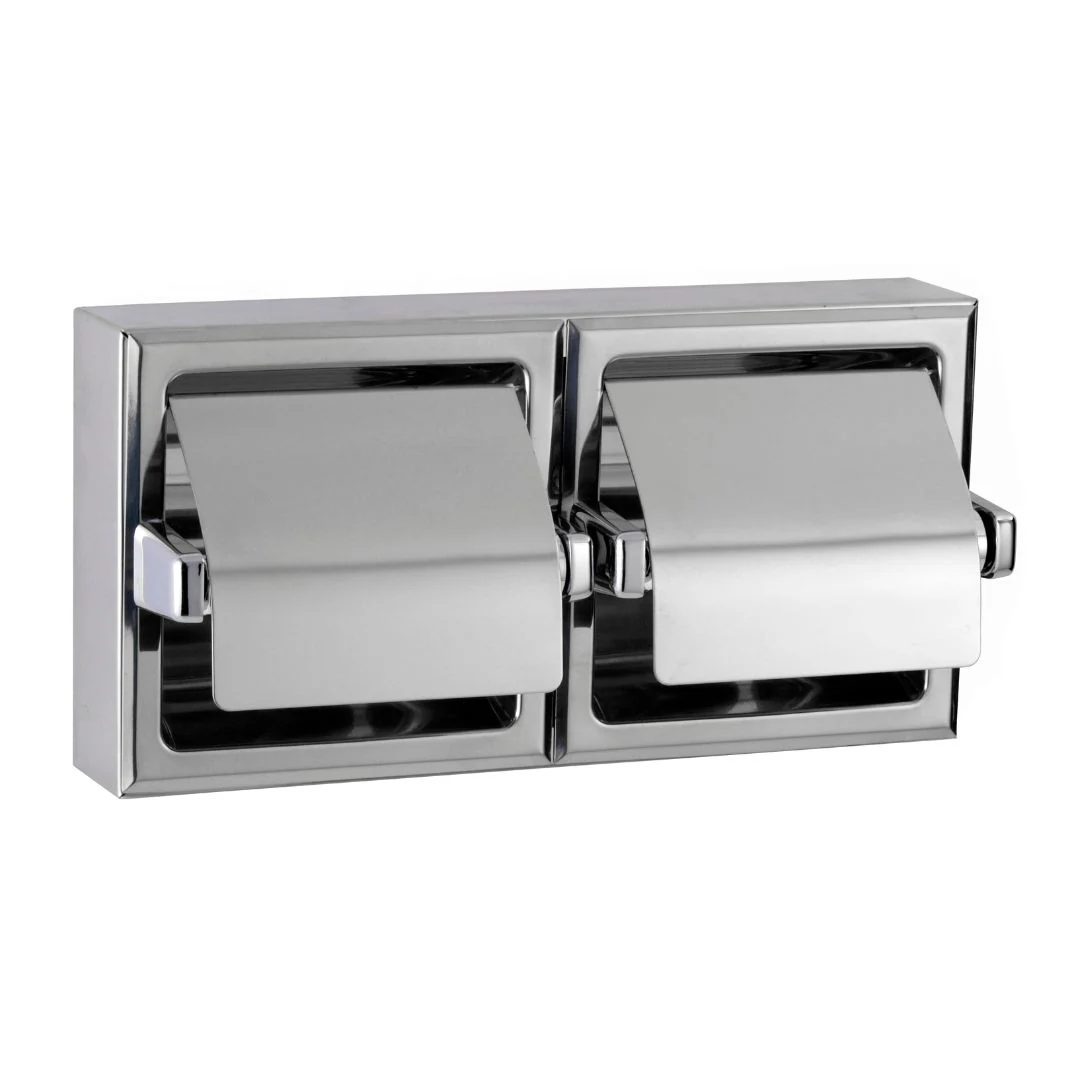 B-6999 / B-69997 Surface Mounted Double Toilet Roll Holder with Lids - Image 2