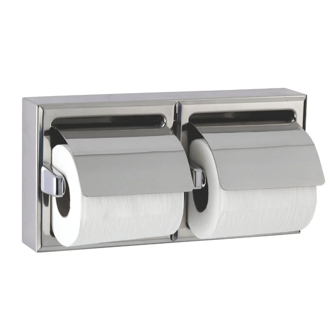 B-6999 / B-69997 Surface Mounted Double Toilet Roll Holder with Lids - Image 3