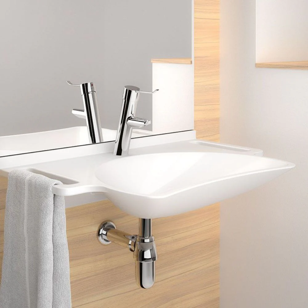 132306 Wall Mounted MINERALCAST Person with Reduced Mobility Washbasin - Image 3