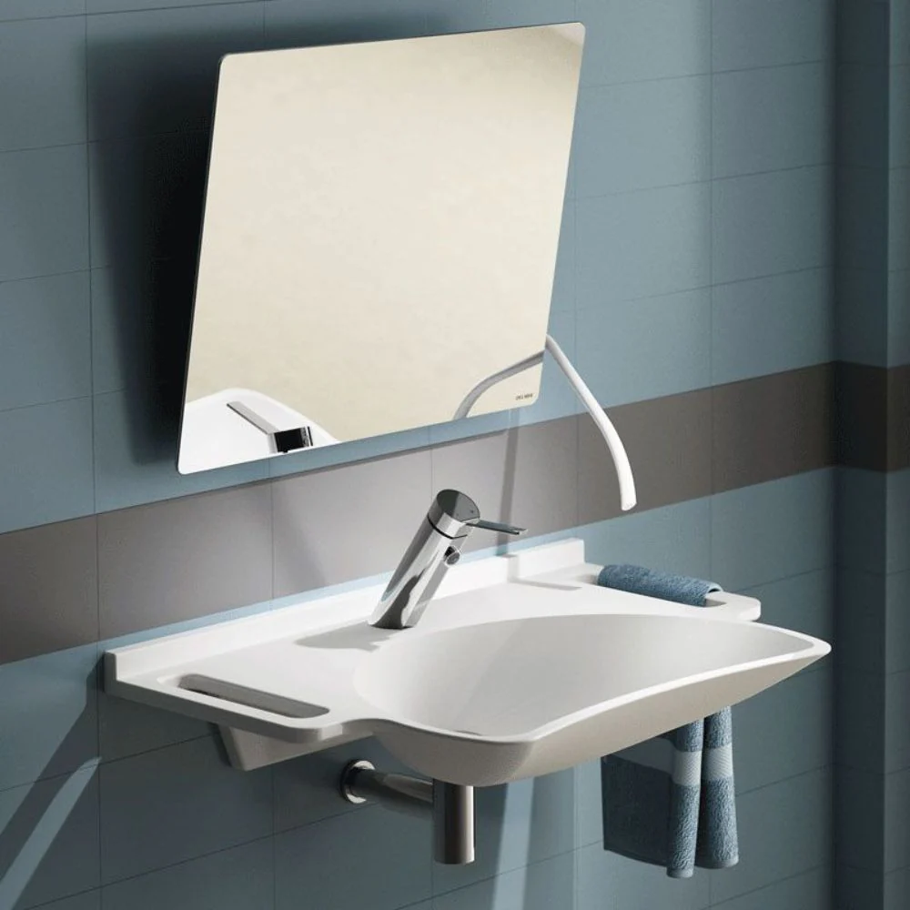 132306 Wall Mounted MINERALCAST Person with Reduced Mobility Washbasin - Image 4