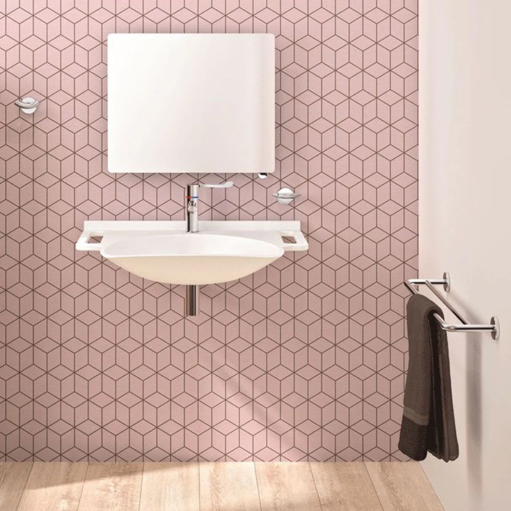 132306 Wall Mounted MINERALCAST Person with Reduced Mobility Washbasin - Image 5