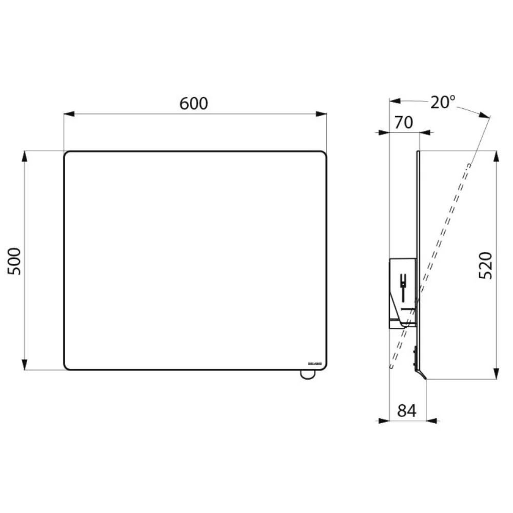 510202 Be-Line® Tilting Mirror with Various Coloured Handle (600x500) - Image 3