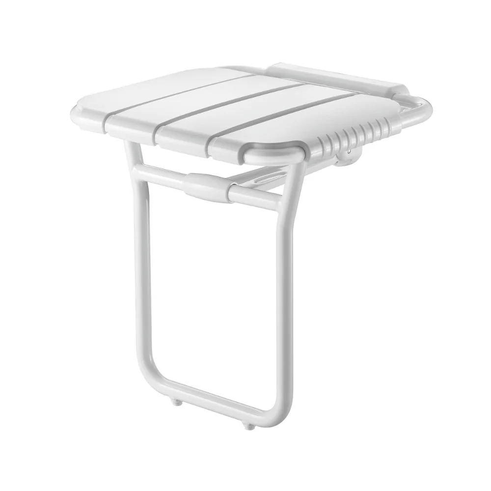 510410 Large Wall-Mounted Lift-Up Shower Seat With ALU Leg
