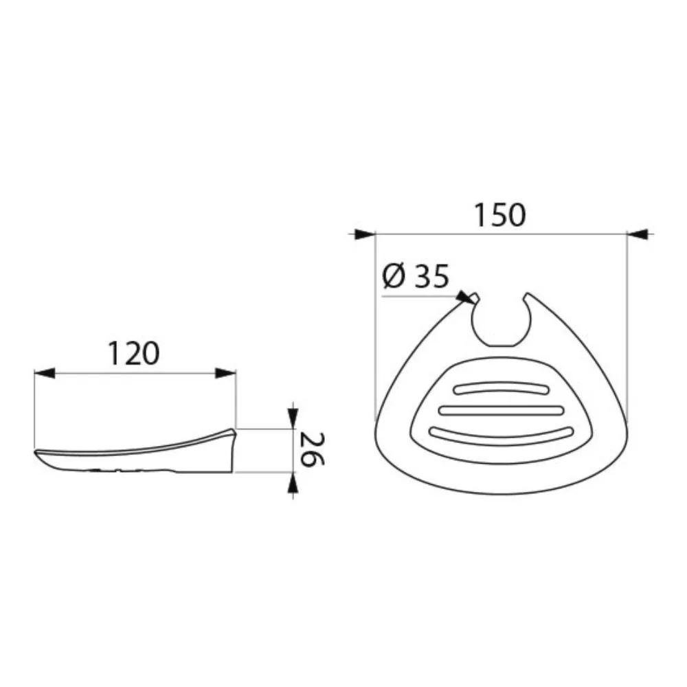 511912 Be-Line® Sliding Soap Dish For Riser Rails - Image 4