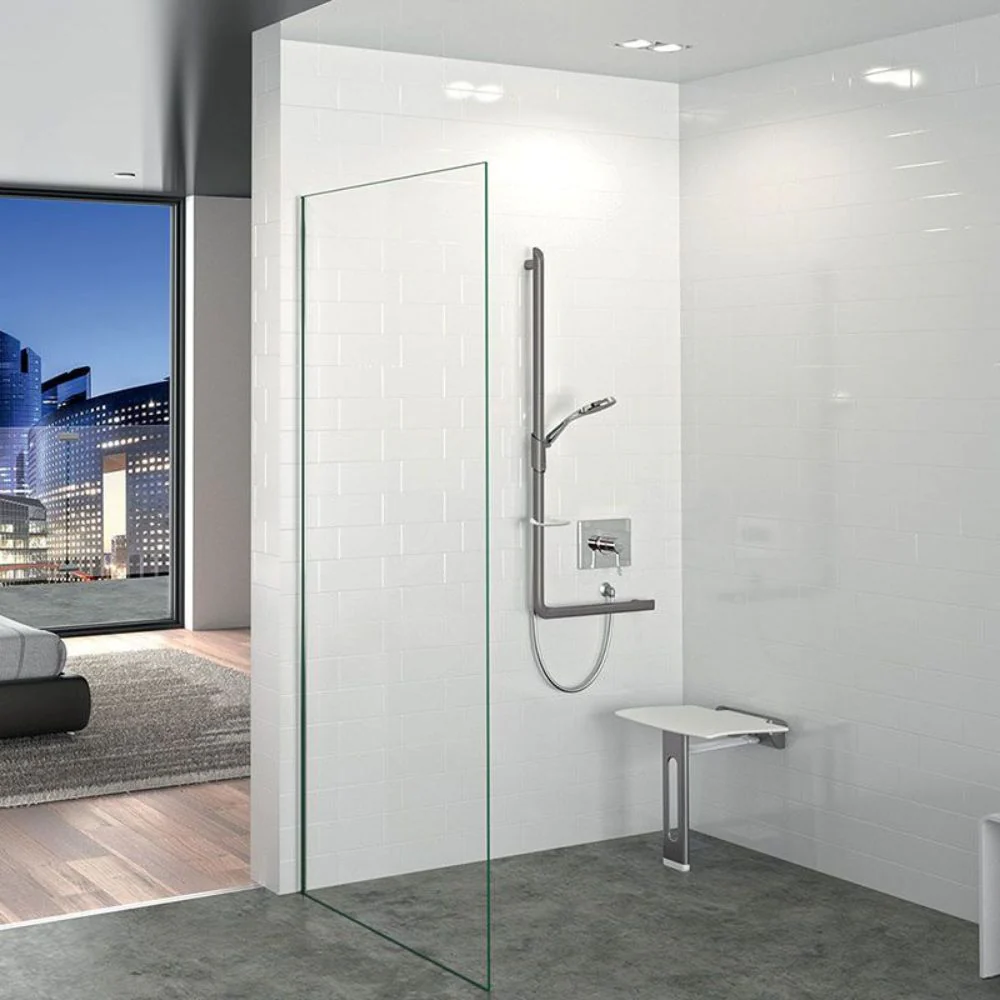 511970 Be-line® L-Shaped Aluminium Grab Bar Ø35mm 750x450 - Image 5