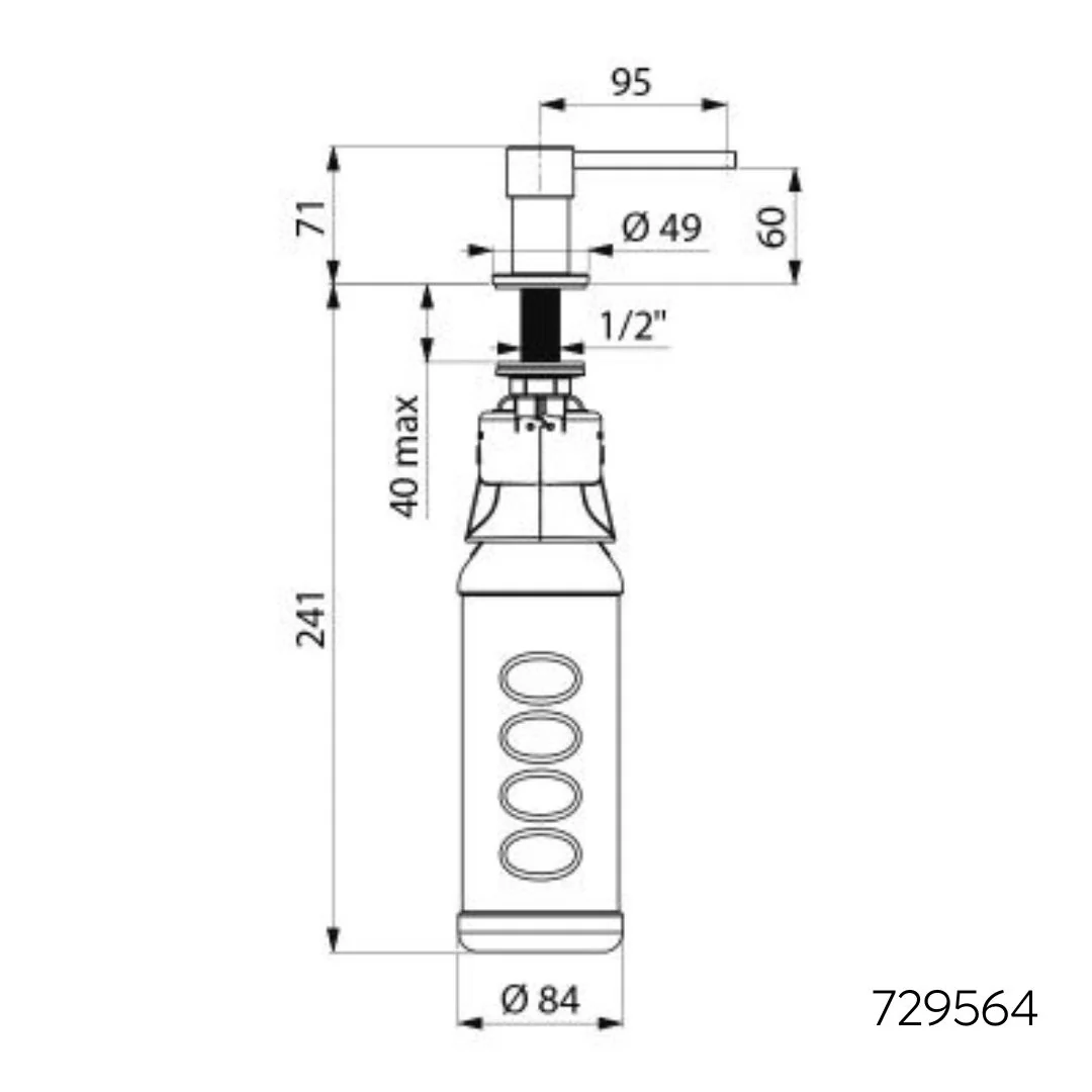 729564 / 729064 Deck-Mounted Soap or Alcohol Gel Dispenser (500ml or 1000ml) - Image 4
