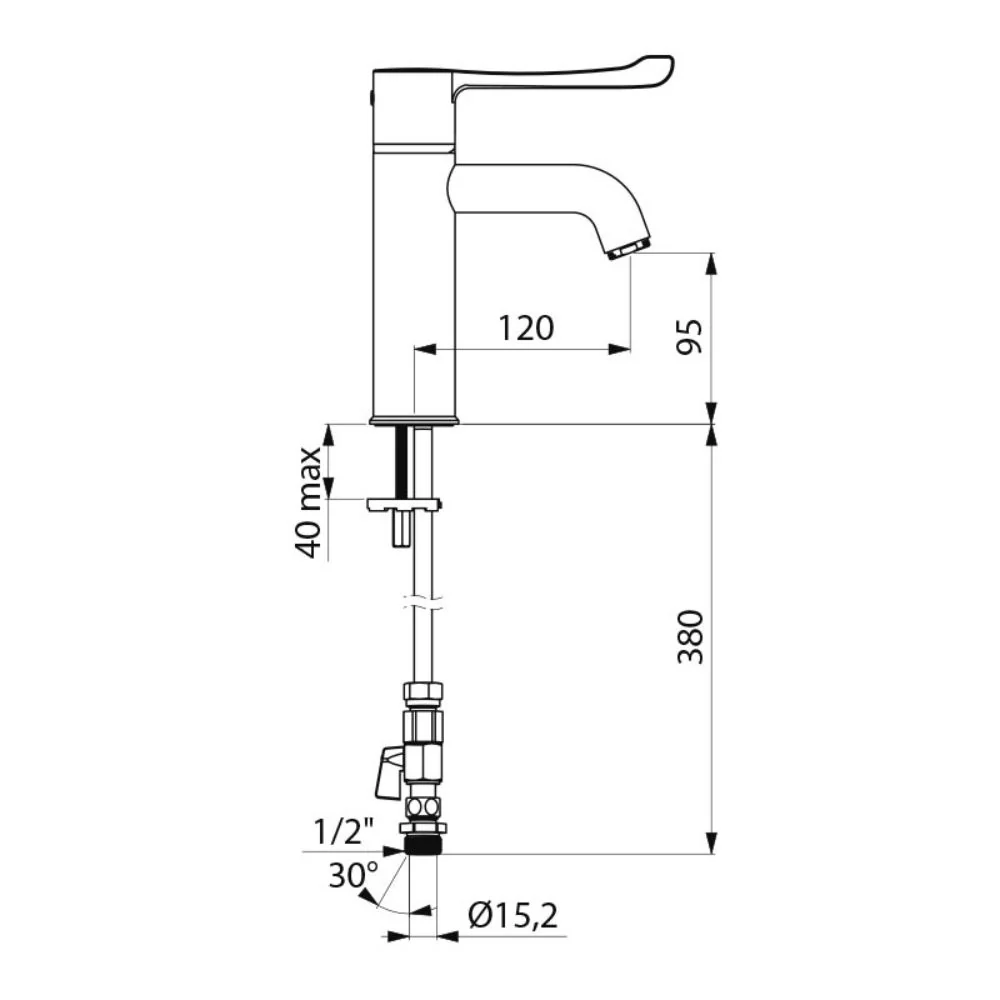 H9600610 SECURITHERM Thermostatic Basin Mixer Tap - Image 2