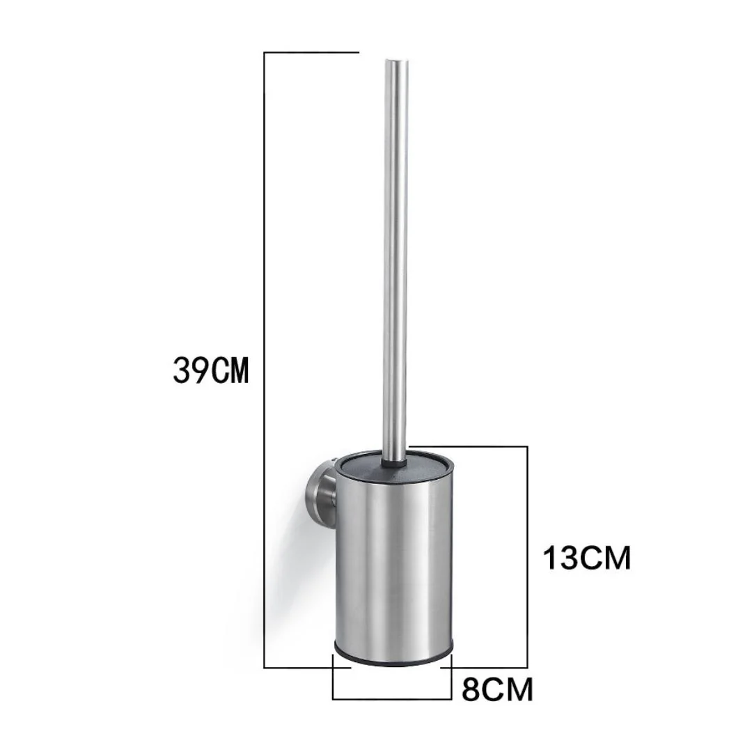 Dryflow Stainless Steel Wall Mounted Toilet Brush Set - Image 2