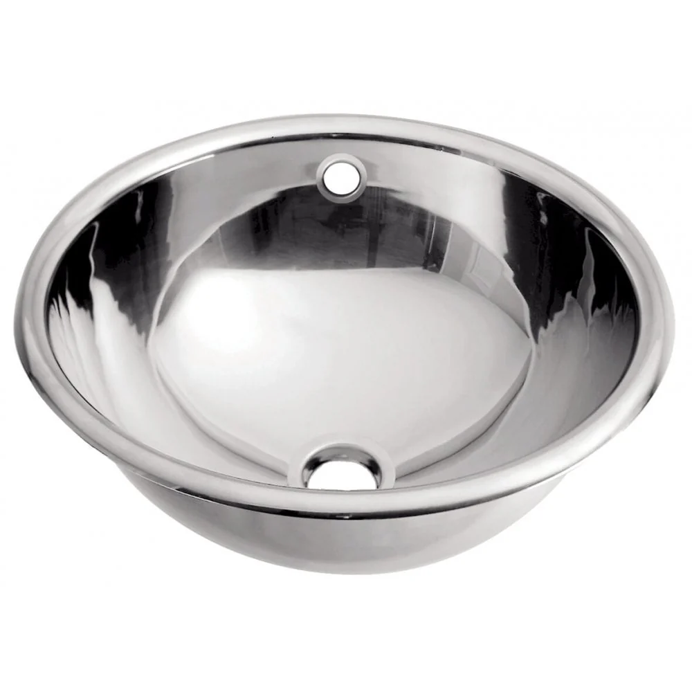 Mediclinics Recessed Stainless Steel Washbasin Ø355MM with Overflow - Image 2