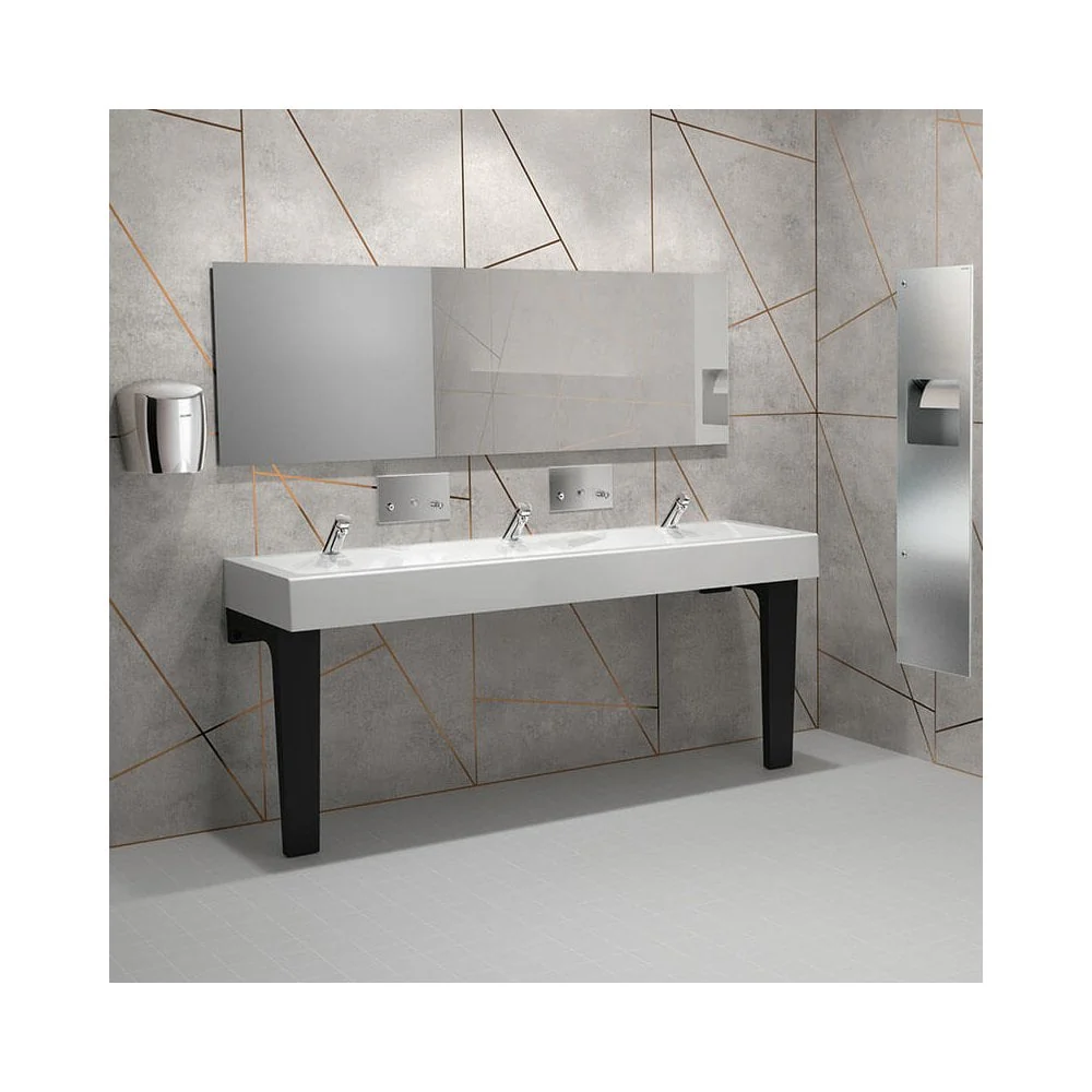 MINERALCAST Wall-Mounted Wash Trough L.1200mm with 2 x Ø35mm tap holes 454122 - Image 4