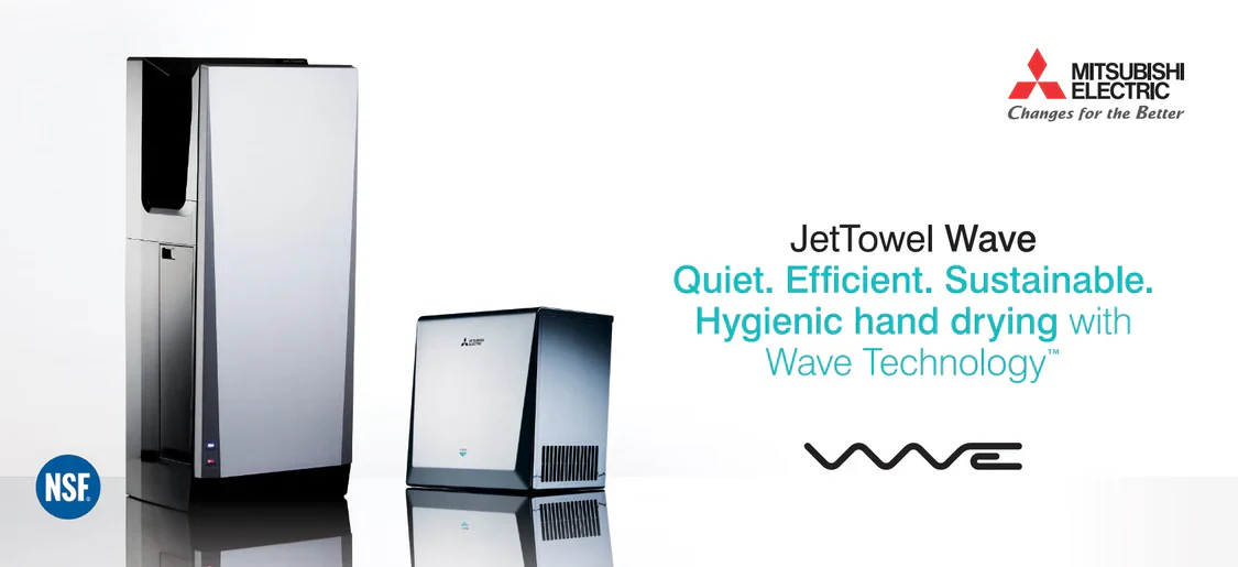 Mitsubishi Jet Towel Wave u02 Smart Hand Dryer - White - Image 9