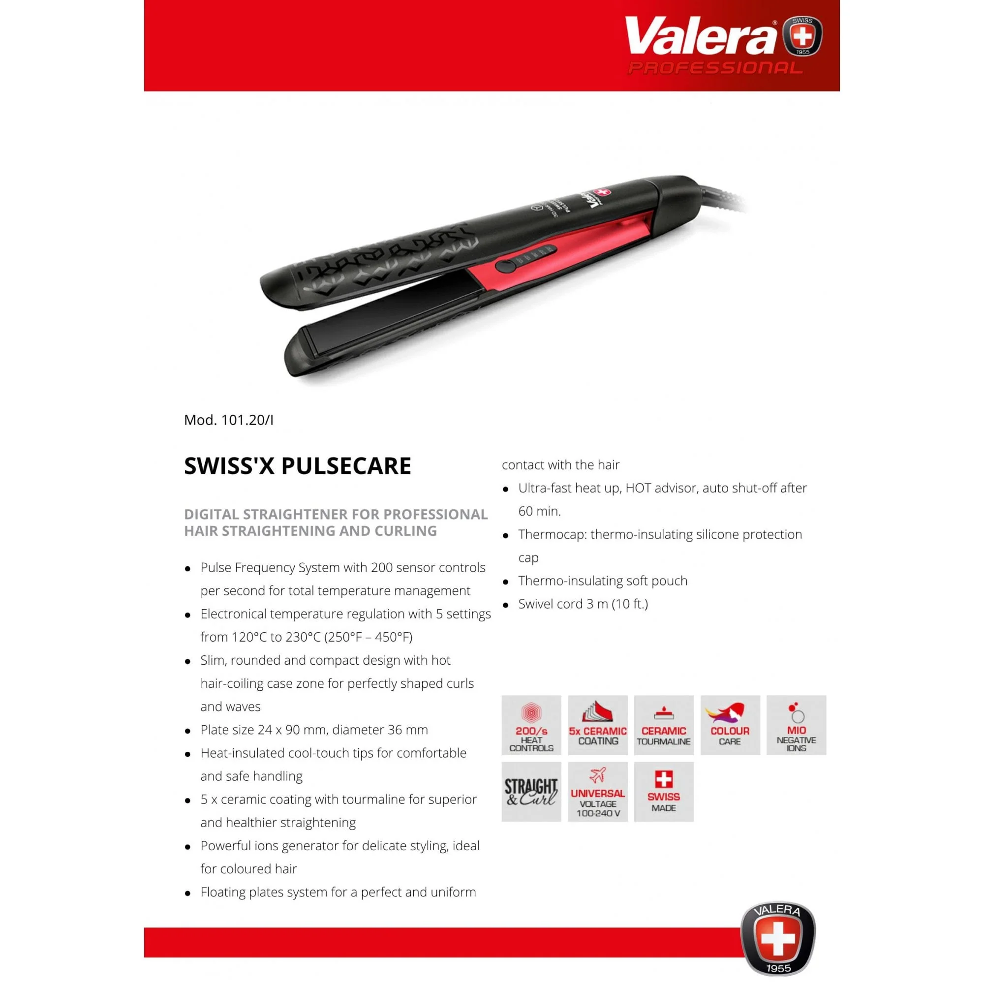 Swiss'X Pulsecare Hair Straighteners and Curler - Image 2