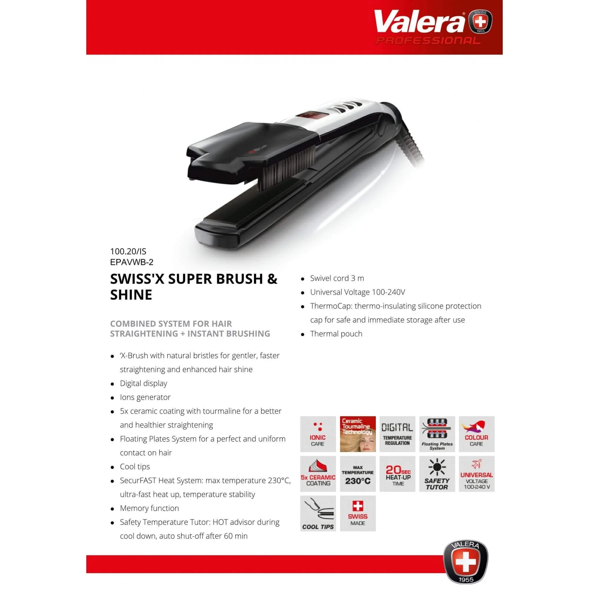 Swiss'X Super Brush & Shine Hair Straightener - Image 2