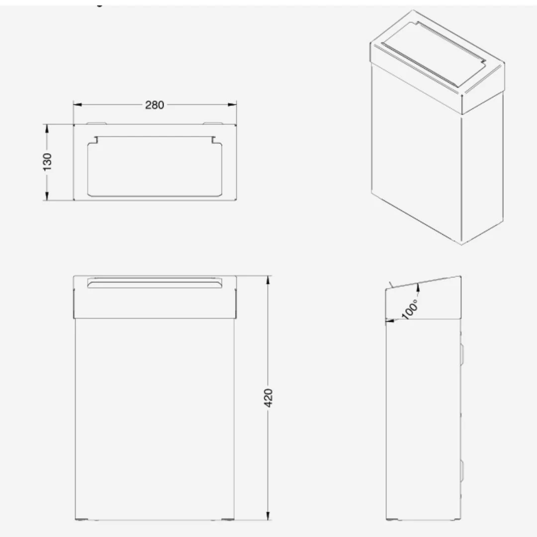 10L Wall Mounted Sanitary Bin TSL.908 - Image 6