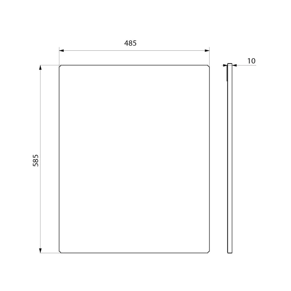 Unbreakable Rectangular High Polished Stainless Steel Mirror 3458 (485x585x10) - Image 2