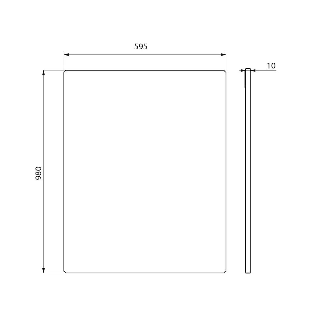 Unbreakable Rectangular High Polished Stainless Steel Mirror 3459 (595x980x10) - Image 2
