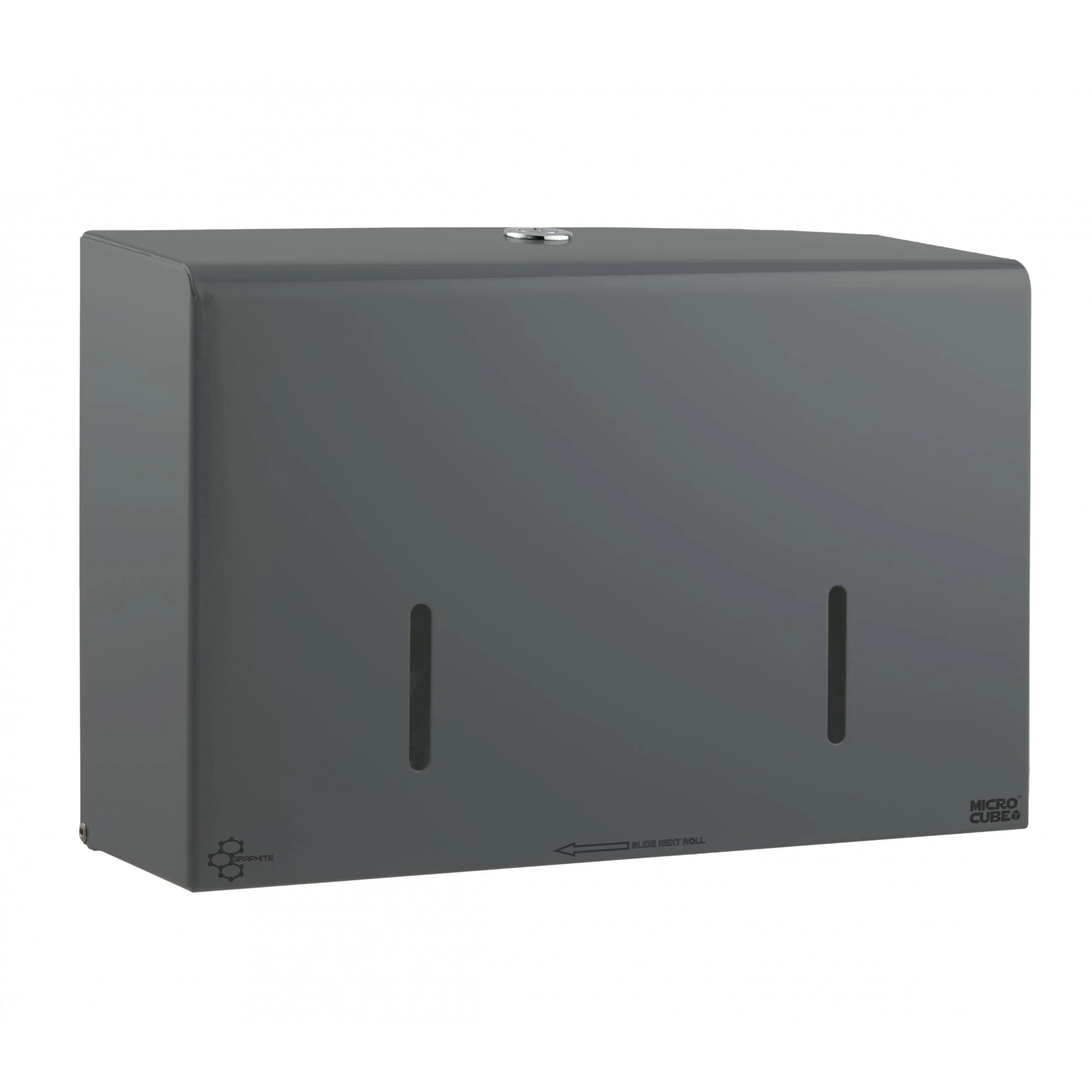 Vivo Graphite Series 6" Twin Micro Jumbo Toilet Roll Dispenser