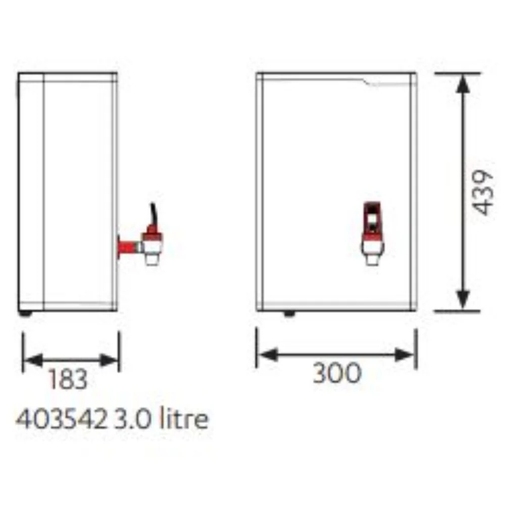 EconoBoil HS503 3 Litre or HS505 5 Litre Instant On-Wall Boiling Water Heater (403542 / 405542) - Image 2