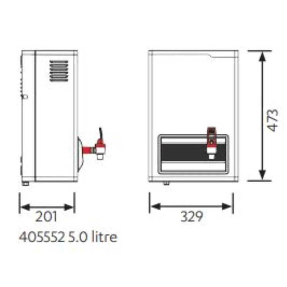 HydroBoil HS003 3 Litre or HS005 5 Litre Instant On-Wall Boiling Water Heater (403552 / 405552) - Image 3